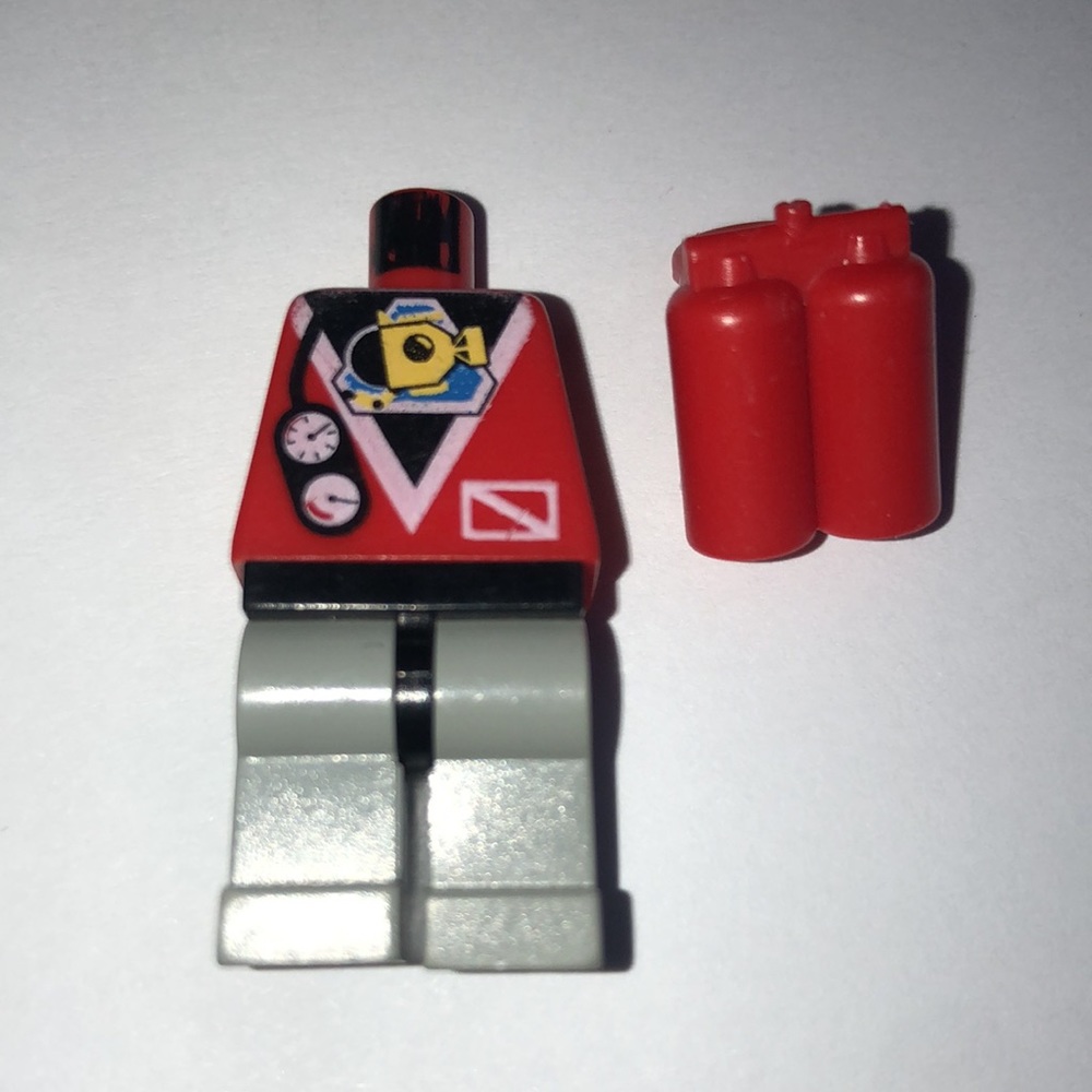 LEGO CITY SUBMARINE DIVER VINTAGE RED LEGO SUBMARINE MINIFIG BODY